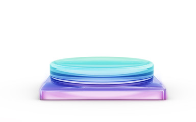 base of color glass stand for products display