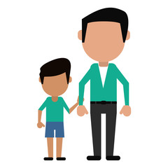 father and son holding hands vector illustration eps 10