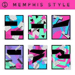 Set of vibrant 80's banners