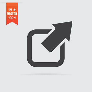 External link icon in flat style isolated on grey background.