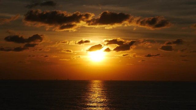Beautiful Sunset in The Middle of The Ocean
