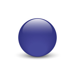 Fototapeta na wymiar Vector illustration of dark blue glass button for icon with shadow