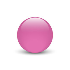 Vector illustration of pink glass button for icon with shadow