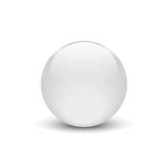 Vector illustration of white glass button for icon with shadow