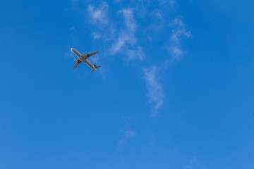 airplane in the beautiful sky.