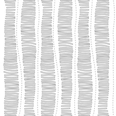 Hand drawn pattern. Seamless striped background. Black and white color.