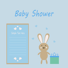 Vector greeting card on the theme of the baby shower.