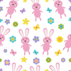 Vector seamless texture on Easter or baby theme.