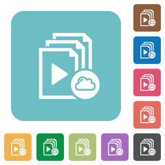 Cloud playlist rounded square flat icons