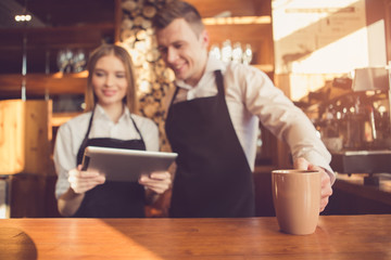 Concept for professional barista in coffee shop