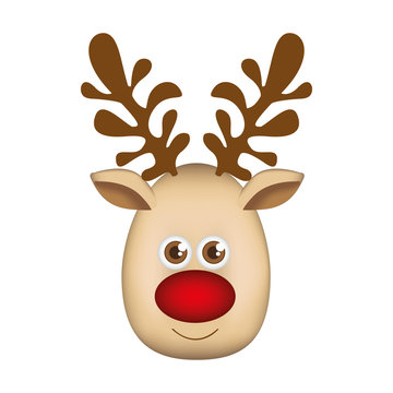 recommend clip art: colorful cartoon cute face reindeer animal vector illustration