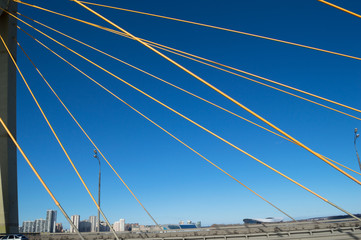 Bridge `Millenium` on the sky background, Kazan, Russia