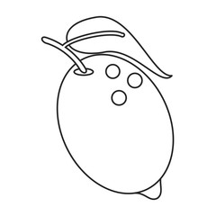 lemon citrus fruit icon thin line vector illustration eps 10
