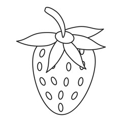 strawberry sweet vitamin nature thin line vector illustration eps 10