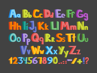 The colorful alphabet illustration