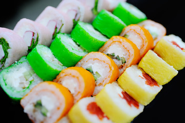 a set of several kinds of rolls closeup