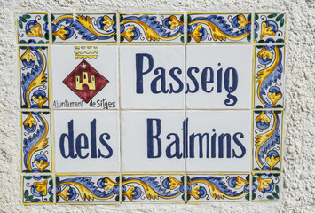 Fototapeta premium Details of the facade, Sitges, Spain