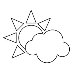 sun cloud weather symbol thin line vector illustration eps 10