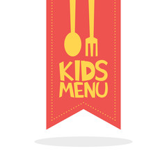 Kids Menu red label template © vectorplus