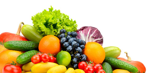 collection fresh fruits and vegetables