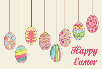 beautiful colored Easter eggs, happy easter