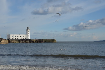 Lighthouse in Scarborough in England