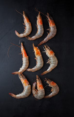 Fresh raw prawns
