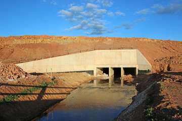 culvert on a road construction site