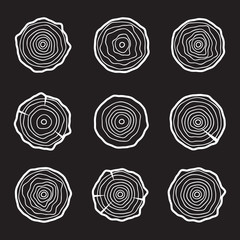 Tree rings background and saw cut tree trunk