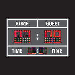 Sport illustration scoreboard. Score game display vector