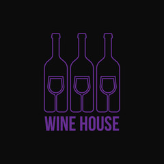 Logo design for wine bar with bottles vector