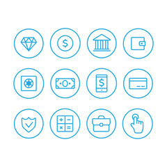 Finance icons. Finance icons line style
