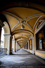 Gostiny dvor gallery arched colonnade, Saint-Petersburg, Russia.