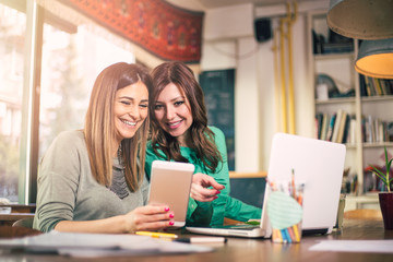 Coworkers working together