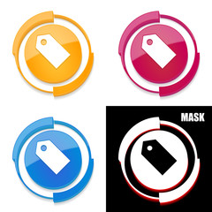  okrągła ikona 3D z blaskiem zestaw 