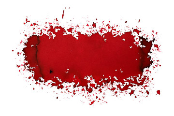 Dark red sprayed stain