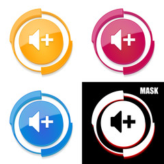 okrągła ikona 3D z blaskiem zestaw