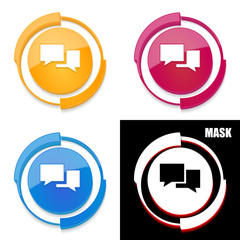 okrągła ikona 3D z blaskiem zestaw © vempireart