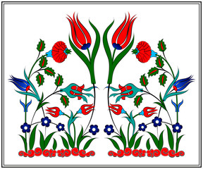 Osmanlı Çini Deseni. Seramik Baskı Türk Motifi