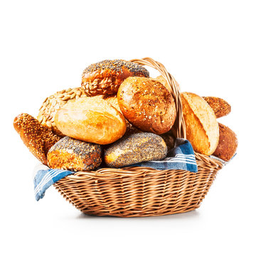 Basket of bread buns
