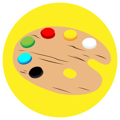 Obraz premium Isolated art palette icon on a sticker, Vector illustration