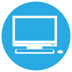 Isolated silhouette of a computer monitor on a sticker, Vector illustration