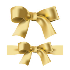 Golden Bow.
Hand drawn vector illustration of a gold ribbon tied into a bow. Design element for Holiday designs, on transparent background. - 138889401