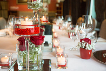Table set for an event party or wedding reception