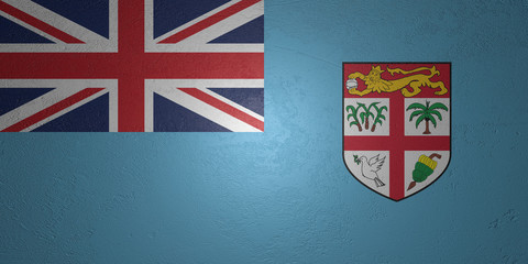 Flag of Fiji on stone background, 3d illustration