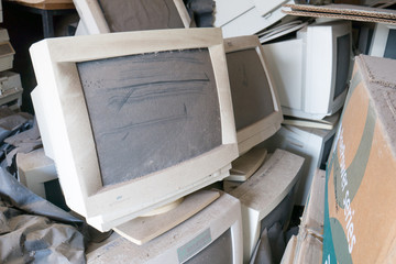 Old CRT monitor ,blur picture style