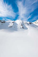 Österreichische Alpen im Kühtai, Tirol, im Winter