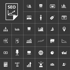 financial document, marketing and finance icon set for mobile concepts and web apps. Collection modern infographic logo and pictogram.