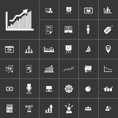 diagram. marketing and finance icon set for mobile concepts and web apps. Collection modern infographic logo and pictogram.