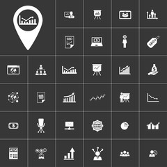 diagram pin. marketing and finance icon set for mobile concepts and web apps. Collection modern infographic logo and pictogram.